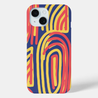 Bold Abstract Brushstrokes Modern iPhone 15 Case
