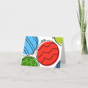 Bold Abstract Christmas Tree Ornaments Holiday Card