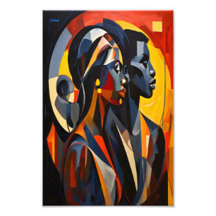 Bold Abstract Cubist Portrait Art Photo Print