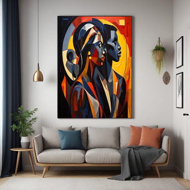 Bold Abstract Cubist Portrait Art Poster (Creator Uploaded)