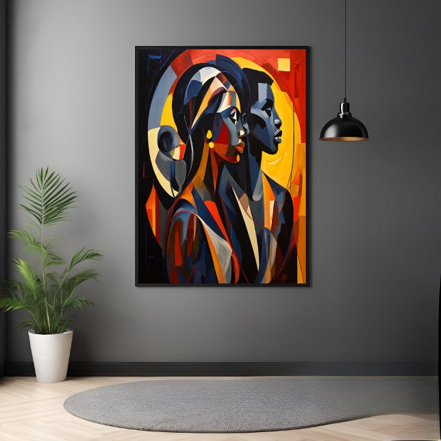 Bold Abstract Cubist Portrait Art Poster (Creator Uploaded)