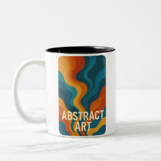 Bold Abstract Energy – Digital Art Two-Tone Coffee Mug