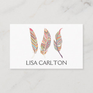 Bold Abstract Feather Business Card