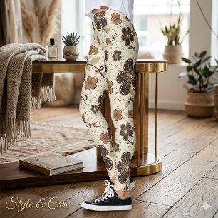 Bold Abstract Floral Capri Leggings – Modern Bloom