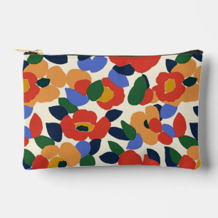 Bold Abstract Floral Pattern Accessory Pouch