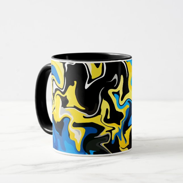 Bold Abstract Fluid Art  Mug (Front Left)