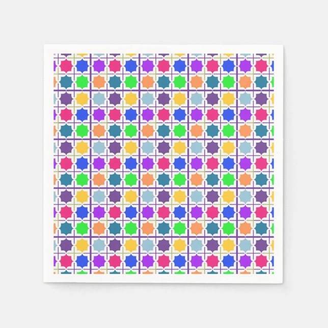 🎨 Bold Abstract Geometric Colourful Party Style  Napkin (Front)