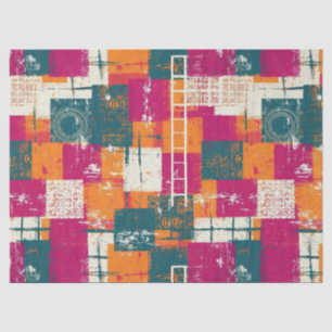 Bold Abstract Geometric - Grunge Brush Texture Tissue Paper