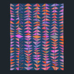 Bold Abstract Geometric Painted Triangles in Blue Poster<br><div class="desc">A fun painted geometric pattern of triangles in deep,  rich shades of blue paired with a rainbow of colour.</div>