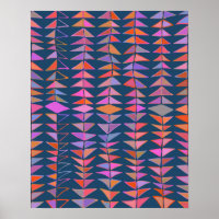 Bold Abstract Geometric Painted Triangles in Blue