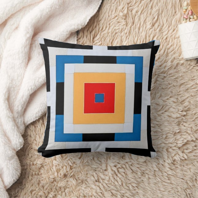 Bold Abstract  Geometric  Rectangle Symmetry Cushion (Blanket)