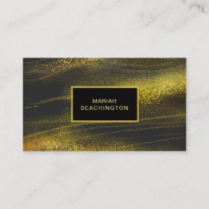 *~* Bold Abstract Gold Dust and Black Exciting Business Card