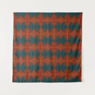   Bold Abstract Hippie Cool Red Blue Ethnic Trippy Tapestry