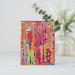 Bold Abstract in Red Orange and Yellow Postcard