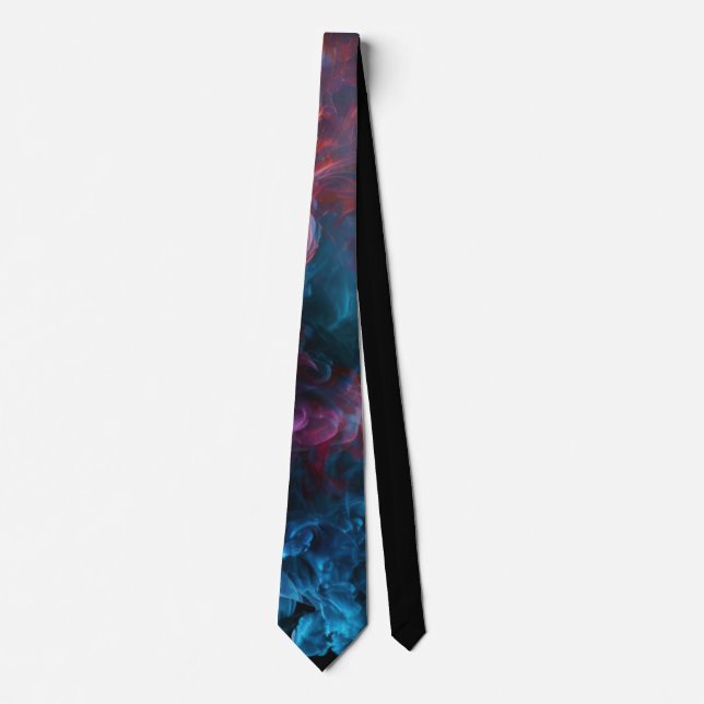 Bold Abstract Liquid Black Blue Purple Tie (Front)