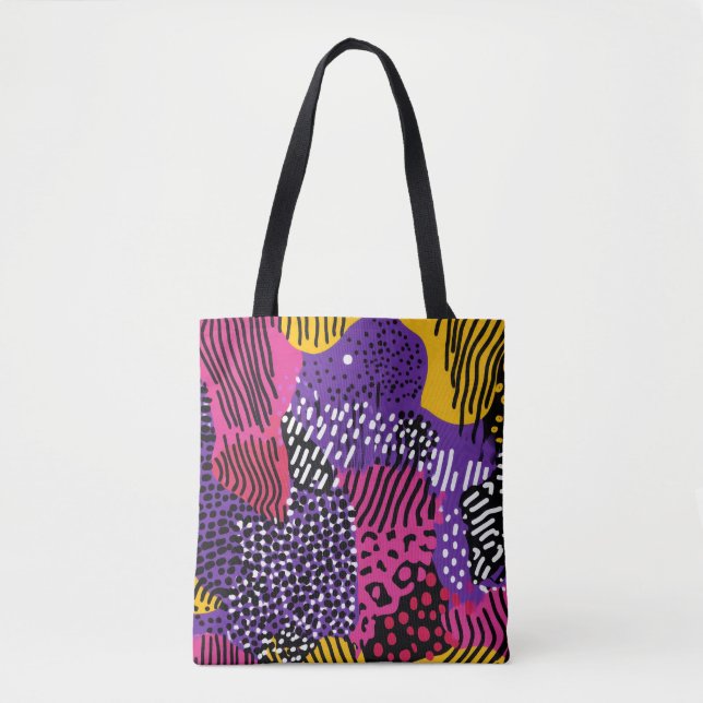 Bold Abstract Pattern Tote Bag | Vibrant Modern (Front)