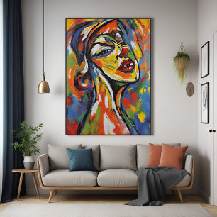 Bold Abstract Portrait - Expressionism Art Poster