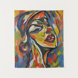 Bold Abstract Portrait - Expressionism Art Tapestry