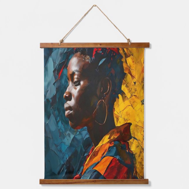 Bold Abstract Portrait Vibrant Expressionism Art Hanging Tapestry (Front)