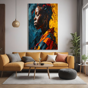 Bold Abstract Portrait Vibrant Expressionism Art Poster