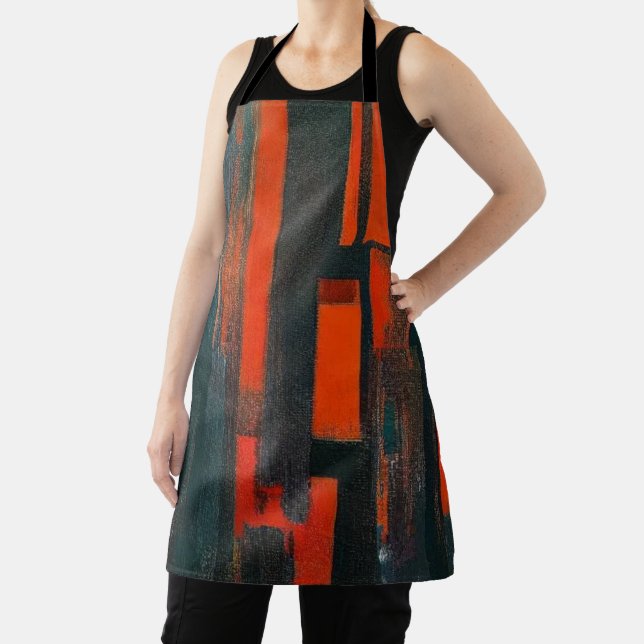 Bold Abstract Red and Black Art Apron (Insitu)