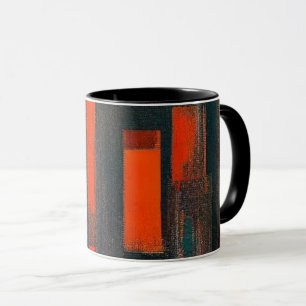 Bold Abstract Red and Black Art Mug