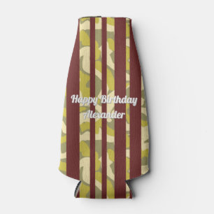 Bold Abstract Stripes Pattern Any Age Birthday  Bottle Cooler