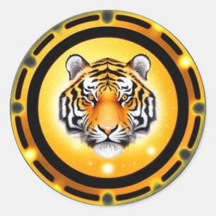 Bold Abstract Tiger Exotic Animal Lover Gift Classic Round Sticker