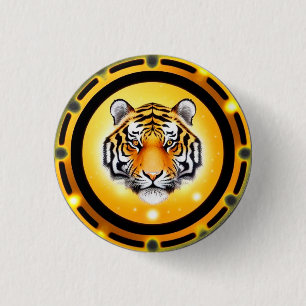 Bold Abstract Tiger Illustration 3 Cm Round Badge