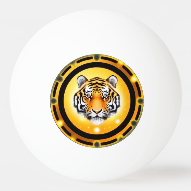 Bold Abstract Tiger Illustration Ping Pong Ball (Front)