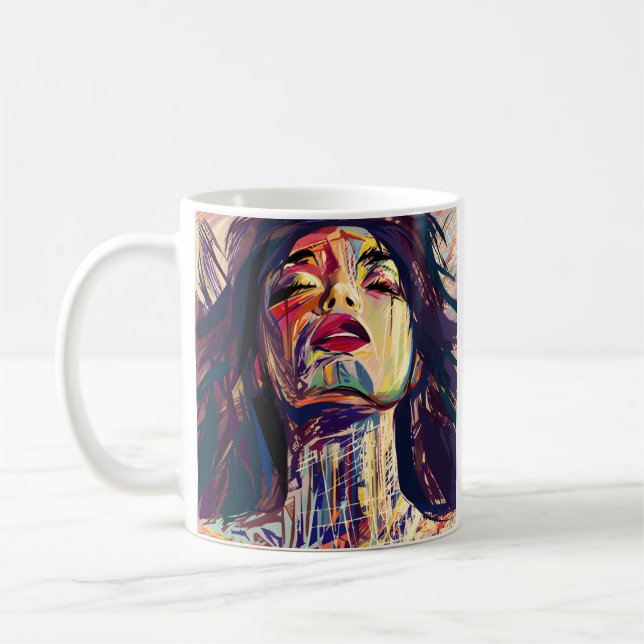 Bold Abstract Woman Coffee Mug (Left)