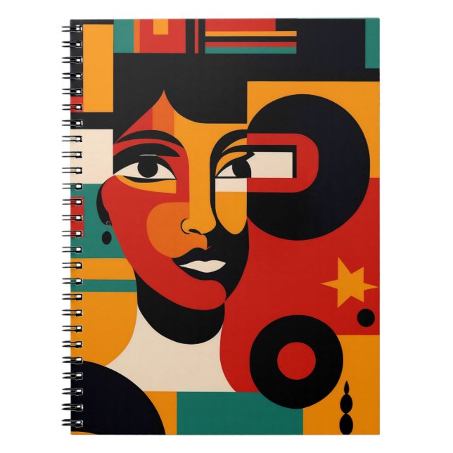 Bold Abstract Woman Notebook (Front)