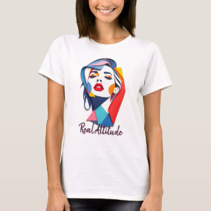 Bold Abstract Woman with Vibrant Colours T-Shirt