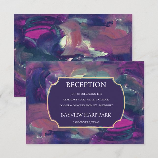Bold Acrylic Painting Reception Card (Front/Back)