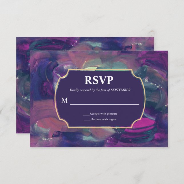 Bold Acrylic Painting RSVP Card (Front/Back)