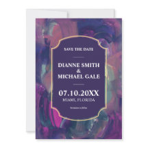 Bold Acrylic Painting Save the Date Invitation