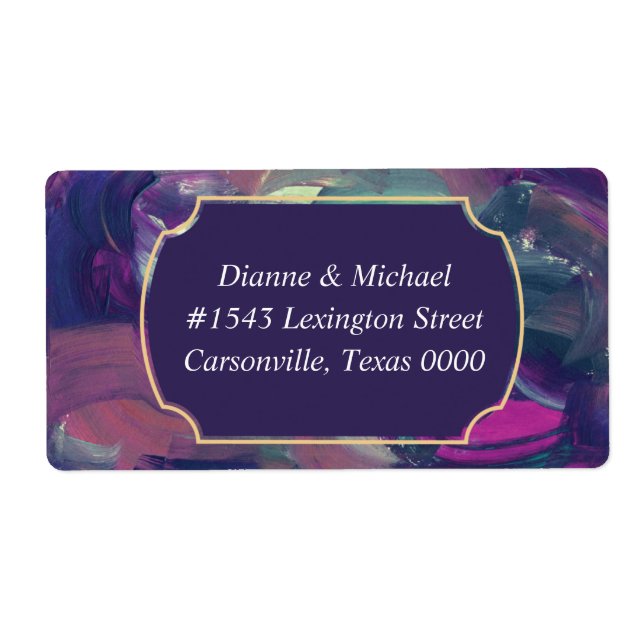 Bold Acrylic Painting Wedding Address Label (Front)