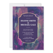 Bold Acrylic Painting Wedding Invitation