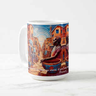 Bold African Abstract Art African Proverbs Coffee Mug