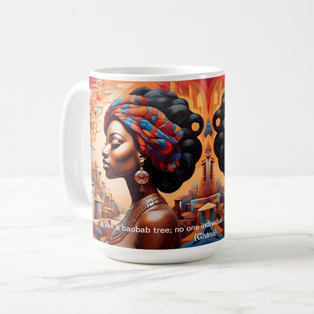 Bold African Abstract Art  African Proverbs  Coffee Mug (Front Left)