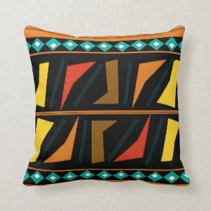 Bold African Print Throw Pillow