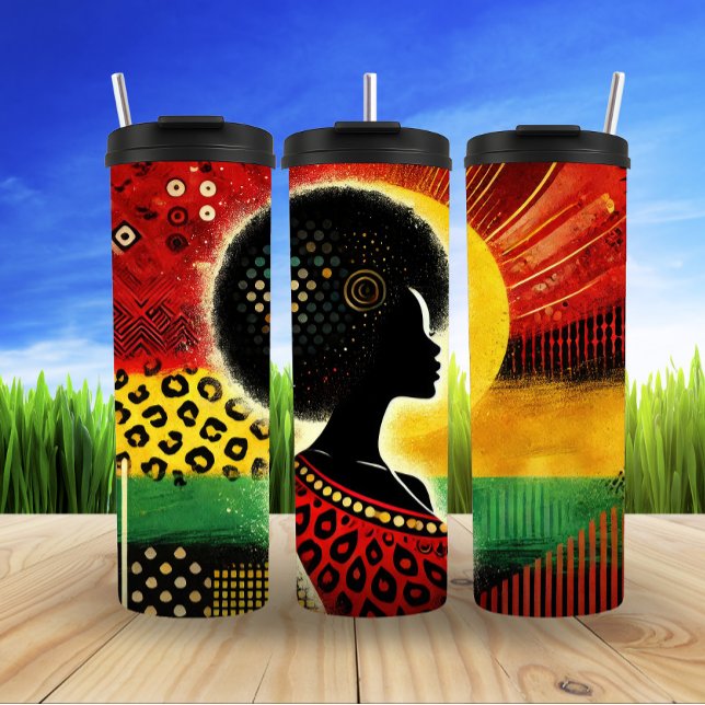 Bold African Silhouette Art Design Thermal Tumbler (Creator Uploaded)