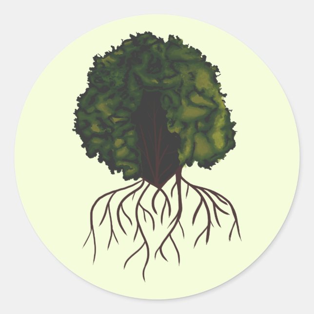 Bold Afro Beauty Digital Collage Portrait Classic Round Sticker (Front)