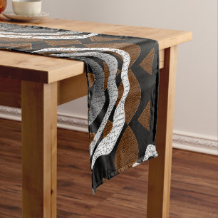 Bold Afrocentric Tribal Abstract Art Print Short Table Runner