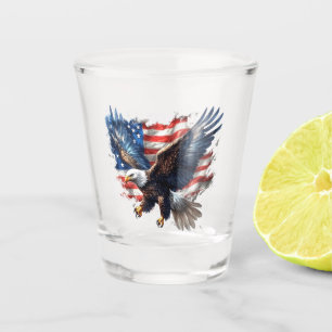 Bold American Eagle Patriotic Flag Artwork Shot Glass