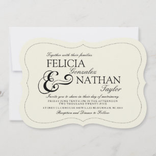 Bold Ampersand Sandstone Colour Wedding Invitation