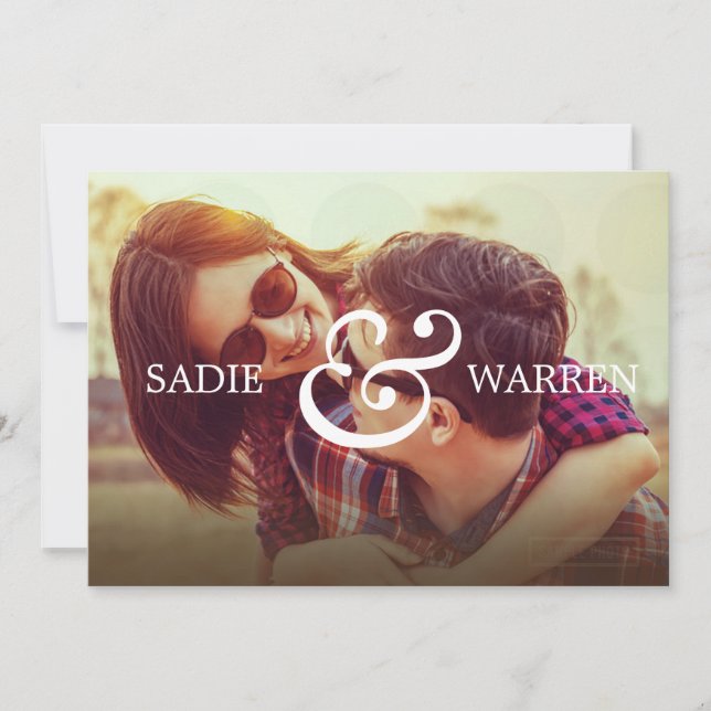Bold Ampersand Save the Date Card (Front)