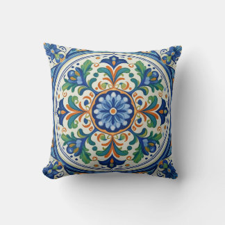 Bold and Blue: Azulejo Artistry Cushion
