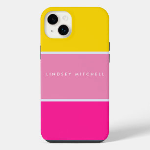 Bold and Bright Colour Block Custom Name iPhone 14 Plus Case