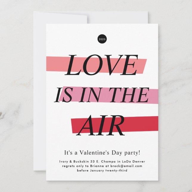 Bold and Bright Modern Valentine's Day Party Invitation (Front)